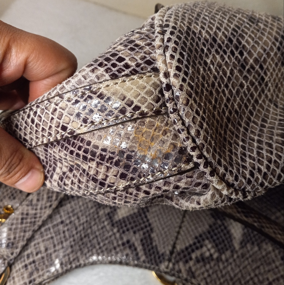 Rare Michael Kors Python Pattern Large Shoulder B… - image 4